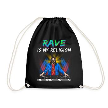 Rave Techno House Party EDM Festival Goa Electro - Turnbeutel - Schwarz - Vorne