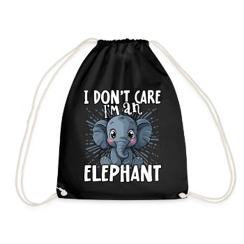 Je m’en fiche, je suis un éléphant - süßer Elefant - Sac de sport léger - noir - Devant