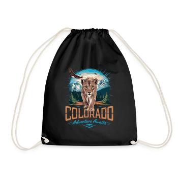 Colorado Adventure – Wilderness & Nature Design - Drawstring Bag - black - Front