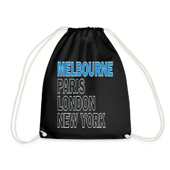 Tennis Turnier Melbourne Paris London New York - Turnbeutel - Schwarz - Vorne