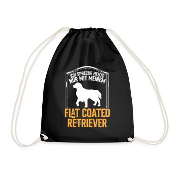 Spreche nur mit Flat Coated Retriever - Turnbeutel - Schwarz - Vorne