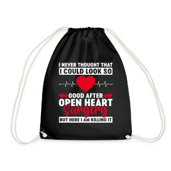 So Good After Open Heart Surgery Cardiac CABG - Drawstring Bag - black - Front