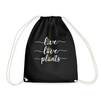Amateur de plantes jardinier fille vivre - Sac de sport léger - noir - Devant