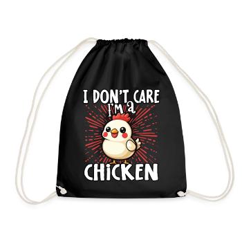 Je m’en fiche, je suis un poulet - süßes Huhn - Sac de sport léger - noir - Devant