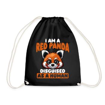 Je suis un panda roux déguisé en humain - Sac de sport léger - noir - Devant