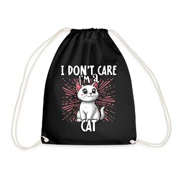 Je m’en fiche je suis un chat - chat mignon - Sac de sport léger - noir - Devant