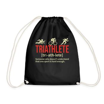 Triathlète Drôle Définition Nager Vélo Course - Sac de sport léger - noir - Devant