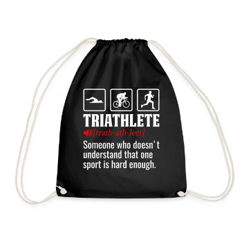 Triathlet Lustige Definition Schwimmen Rad Laufen - Turnbeutel - Schwarz - Vorne