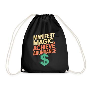 Manifester la magie, atteindre l’abondance Citation - Sac de sport léger - noir - Devant