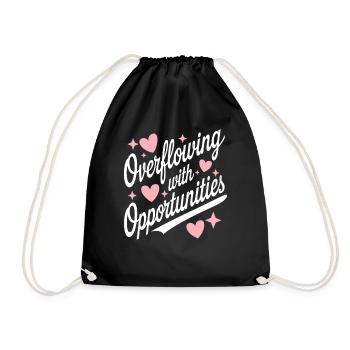Abundance of Possibilities Manifest Quote - Drawstring Bag - black - Front
