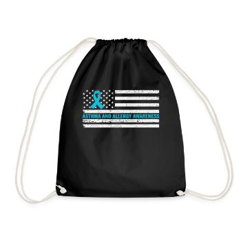Sensibilisation à l’asthme et aux allergies Drapeau des États-Unis Ruban gris - Sac de sport léger - noir - Devant