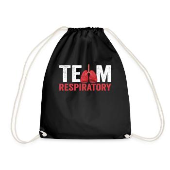 Team Respiratory Therapy Pulmonologist Lung - Drawstring Bag - black - Front