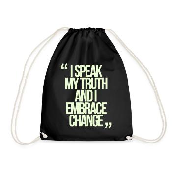 Gemini Quote: I speak my truth and - Drawstring Bag - black - Front