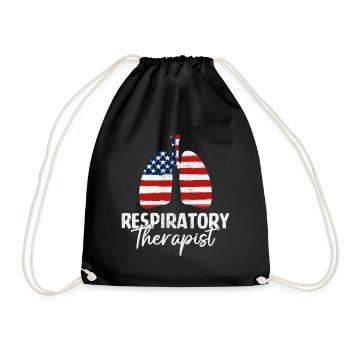 Inhalothérapeute USA Drapeau Santé pulmonaire Drôle - Sac de sport léger - noir - Devant