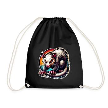 opossum - Drawstring Bag - black - Front