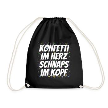Carnival Confetti Saying - Drawstring Bag - black - Front