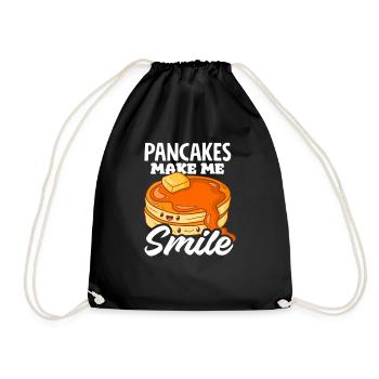 Pancakes make me smile - Drawstring Bag - black - Front