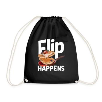 Les crêpes se retournent et le design du petit-déjeuner est amusant - Sac de sport léger - noir - Devant