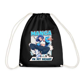 Manga Bücher Manga Liebhaber - Turnbeutel - Schwarz - Vorne