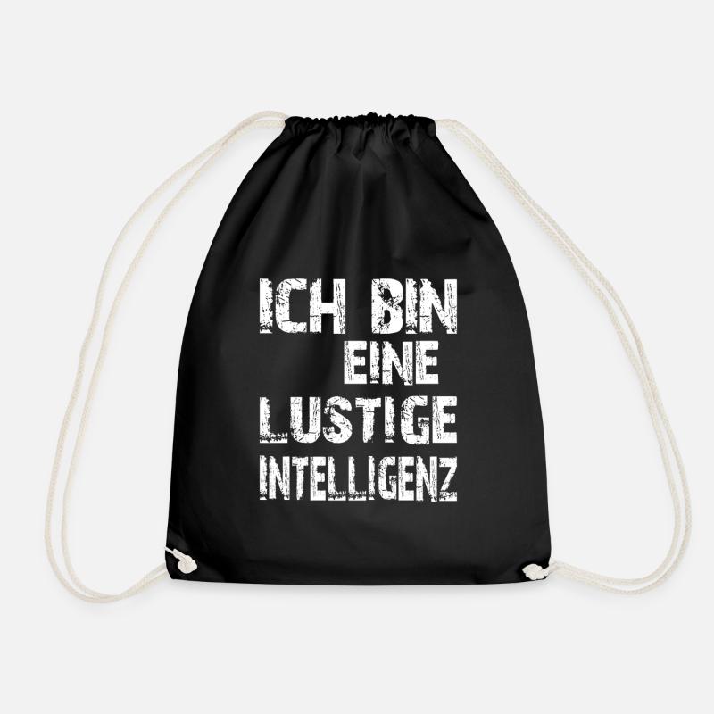 KI Spruch Ich bin eine lustige Intelligenz - Turnbeutel - Schwarz