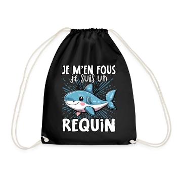 Je m’en fous je suis un requin - sweet shark - Sac de sport léger - noir - Devant