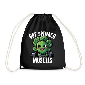 Got Spinat Muscle Funny Gym Workout - Turnbeutel - Schwarz - Vorne