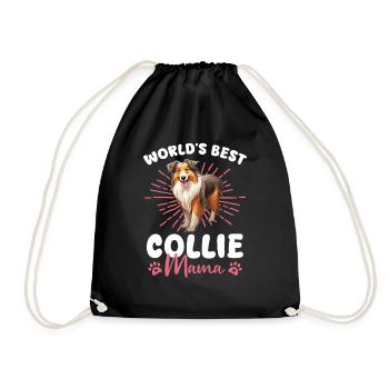 Long-haired Collie World's best Collie Mama - Drawstring Bag - black - Front