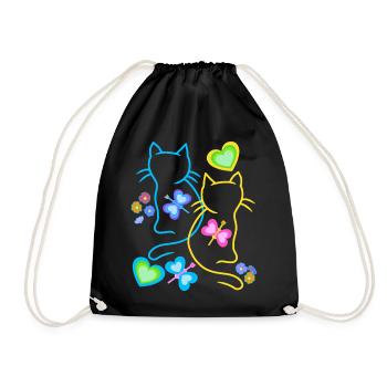 Chat Chats Chaton Enfants Enfant Bébé Printemps - Sac de sport léger - noir - Devant