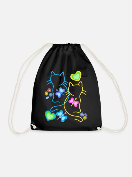 Katze Katzen Kätzchen Kinder Kind Baby Frühling - Turnbeutel - Schwarz