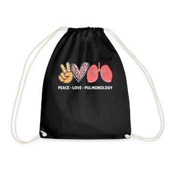 Paix Amour Pneumologie Drôle Peds RT Respiratoire - Sac de sport léger - noir - Devant
