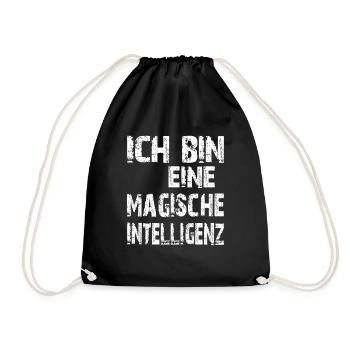 KI Spruch Ich bin eine magische Intelligenz - Turnbeutel - Schwarz - Vorne