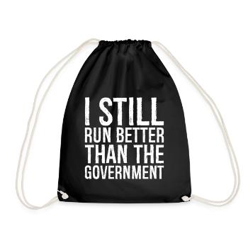 I still run better than the government - Drawstring Bag - black - Front
