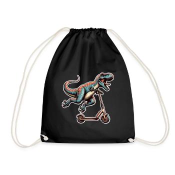 Tretroller E-Scooter E-Roller T Rex Dino Scooter - Turnbeutel - Schwarz - Vorne