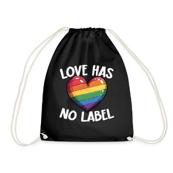 Liebe Hat Kein Etikett Lgbtq Stolz Herz - Turnbeutel - Schwarz - Vorne
