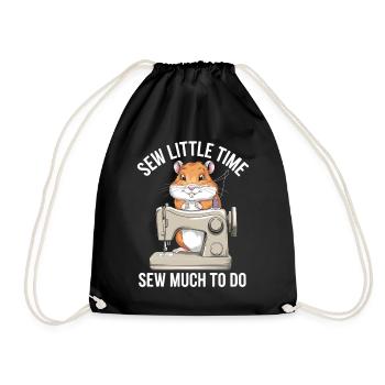 sew so little time to do so much - Drawstring Bag - black - Front