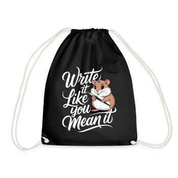 Hamster Auteur Écrivain : Écrivez-le comme vous - Sac de sport léger - noir - Devant