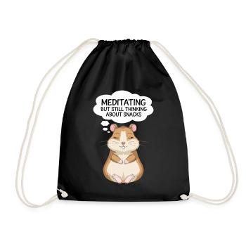 Yoga des hamsters : méditez et pensez aux collations - Sac de sport léger - noir - Devant