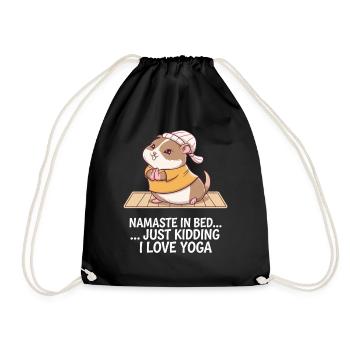 Hamster Yoga Namaste in Bed... Just kidding, I - Drawstring Bag - black - Front