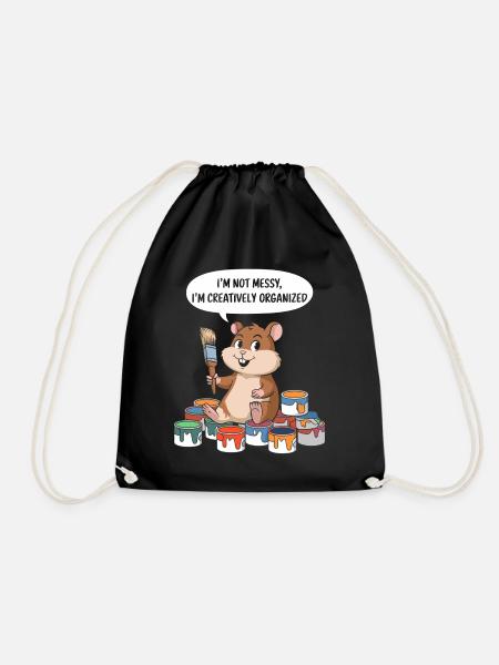 Artist Painter Creative Organized Cuter - Drawstring Bag - black