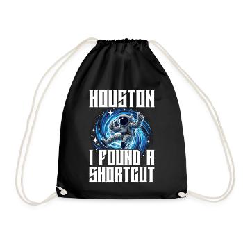 Funny Astronaut Space Portal Wormhole Saying - Drawstring Bag - black - Front