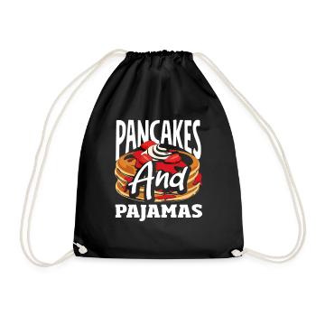 Pancakes Und Pyjamas Frühstücksfreude - Turnbeutel - Schwarz - Vorne