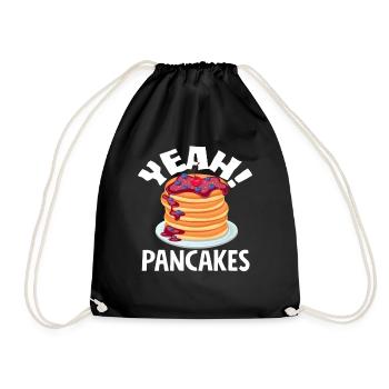 Pancakes Yeah! Mit Kirschen Und Blaubeeren - Turnbeutel - Schwarz - Vorne