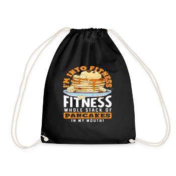 Pancakes Fitness Lovers Humorous Enjoyment - Drawstring Bag - black - Front
