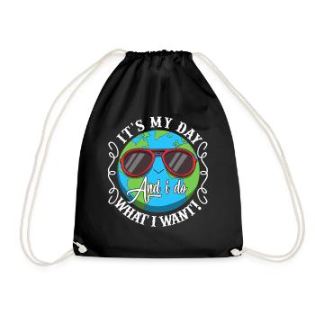 Earth Day Is My Day - Drawstring Bag - black - Front