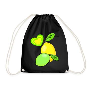 Lemon Lemons Fruits Fruit Fruit Summer - Drawstring Bag - black - Front