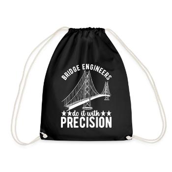Bridge Engineer Bridge Construction - Drawstring Bag - black - Front