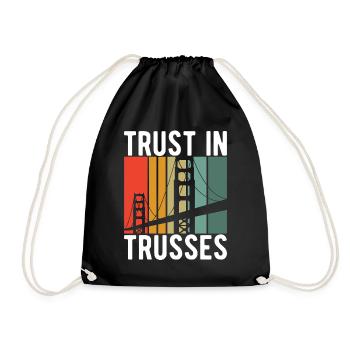 Bridge Engineer Bridge Construction - Drawstring Bag - black - Front