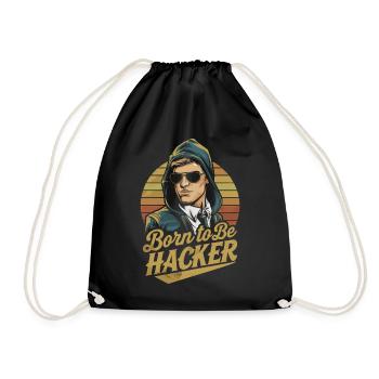 Born to Be Hacker – Computer Science Nerd IT - Drawstring Bag - black - Front