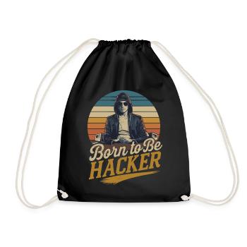 Born to Be Hacker – Computer Science Nerd IT - Drawstring Bag - black - Front
