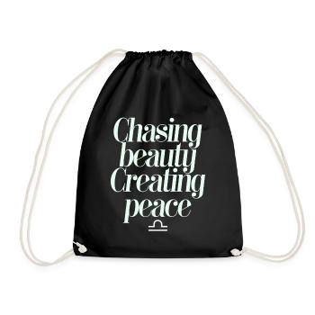 Libra Zodiac Sign: Seeking Beauty, Peace - Drawstring Bag - black - Front